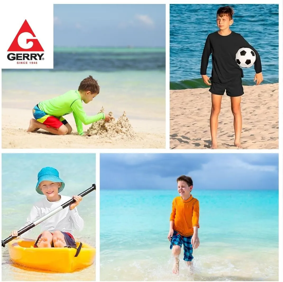 Gerry Rash Guard for Boys, Long Sleeve Boys Swim Shirt, UPF 50  SPF UV Sun Protection, Quick Dry Rashguard for Kids