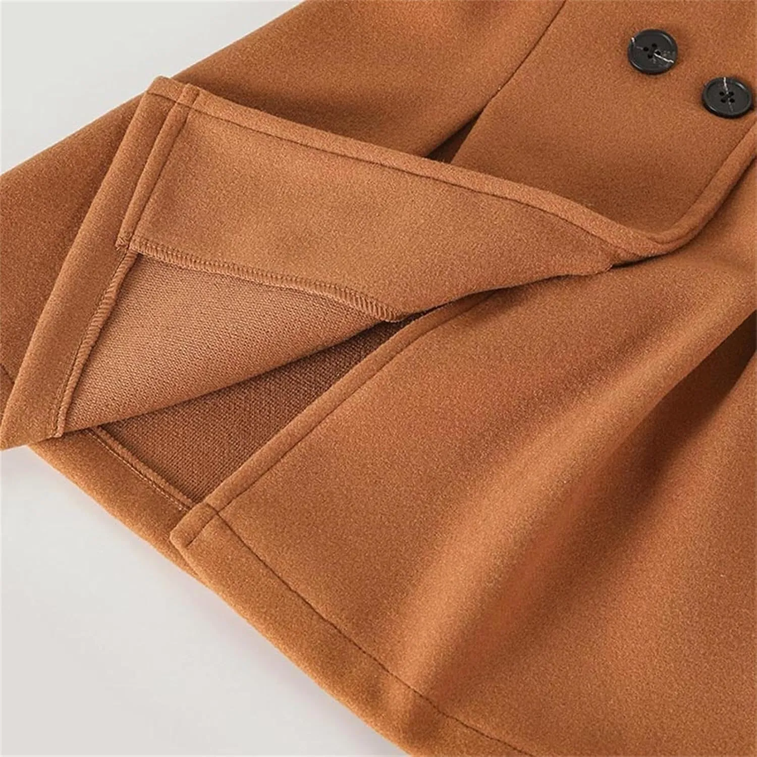 Girls Dress Coat Kids Winter Warm Jacket Long Sleeve Button Trench Coat Pocket Long Peacoat Outerwear Jackets For Girls
