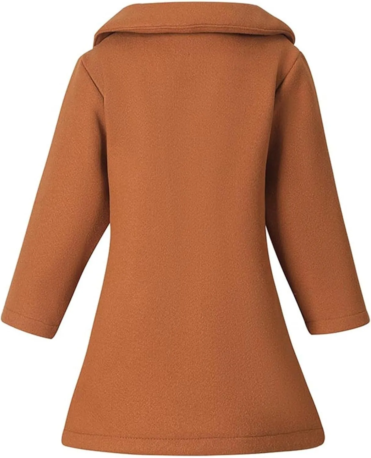 Girls Dress Coat Kids Winter Warm Jacket Long Sleeve Button Trench Coat Pocket Long Peacoat Outerwear Jackets For Girls