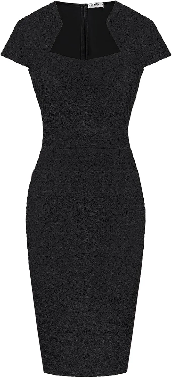 GRACE KARIN Dress Women Pencil Dress Cap Sleeve Pencil Dress