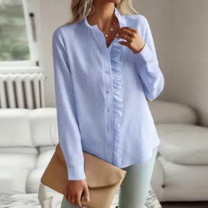 Grace  Ruffled Button-Up Blouse