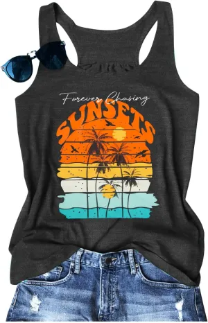 Gulf of Mexico T Shirt Women Gulf of Mexico Tank Top Vintage Beach Graphic Tee Summer Vacation Sleeveless Shirt