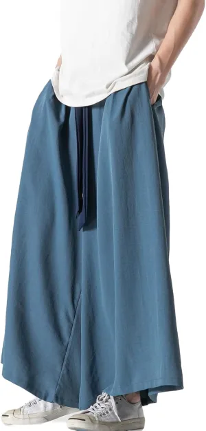 GURUNVANI Men's Wide Leg Pants Japanese Yoga Pants Hip Hop Baggy Trousers