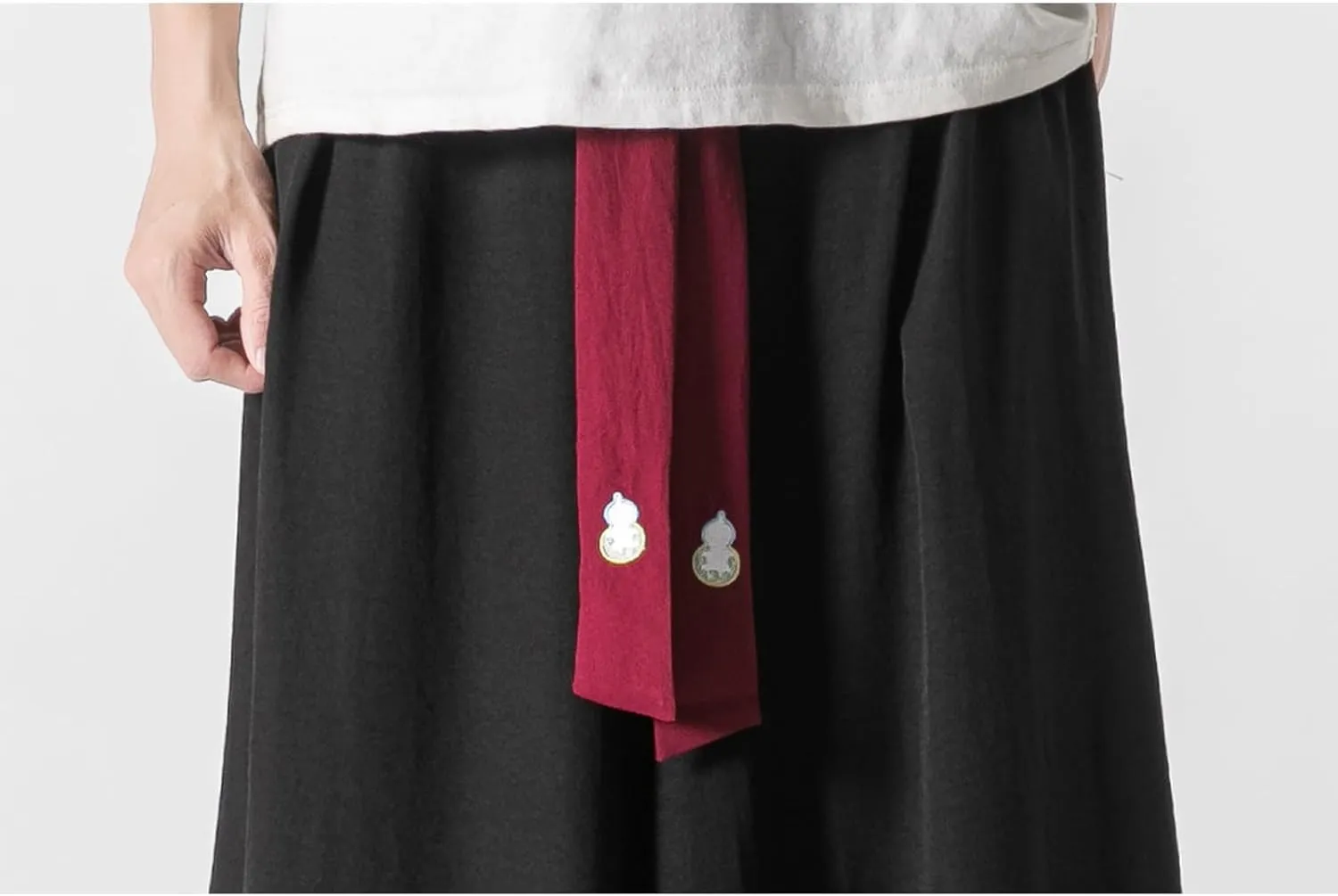 GURUNVANI Men's Wide Leg Pants Japanese Yoga Pants Hip Hop Baggy Trousers