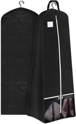 Habrur Clothes Cover 2pcs 72'' Bridal Wedding Gown Dress Garment Bag with Pockets Travel for Gowns Suit Bags