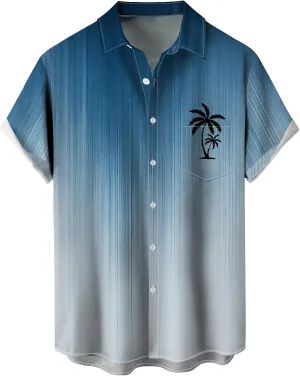 Hawaiian Shirt for Men Tropical Loose Fit Shirt Short Sleeve Casual Button Down Holiday Beach Shirts with Pocket