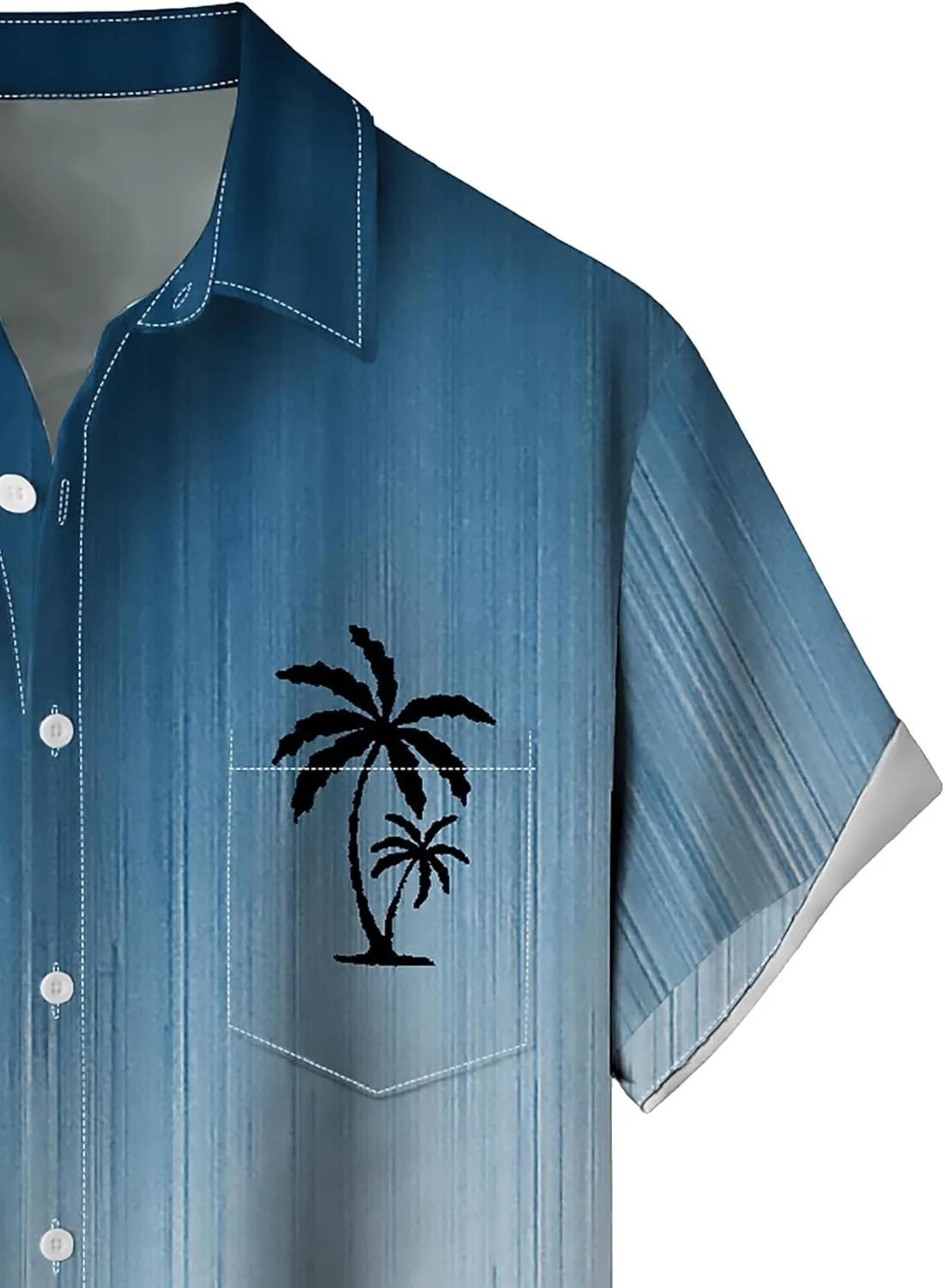 Hawaiian Shirt for Men Tropical Loose Fit Shirt Short Sleeve Casual Button Down Holiday Beach Shirts with Pocket