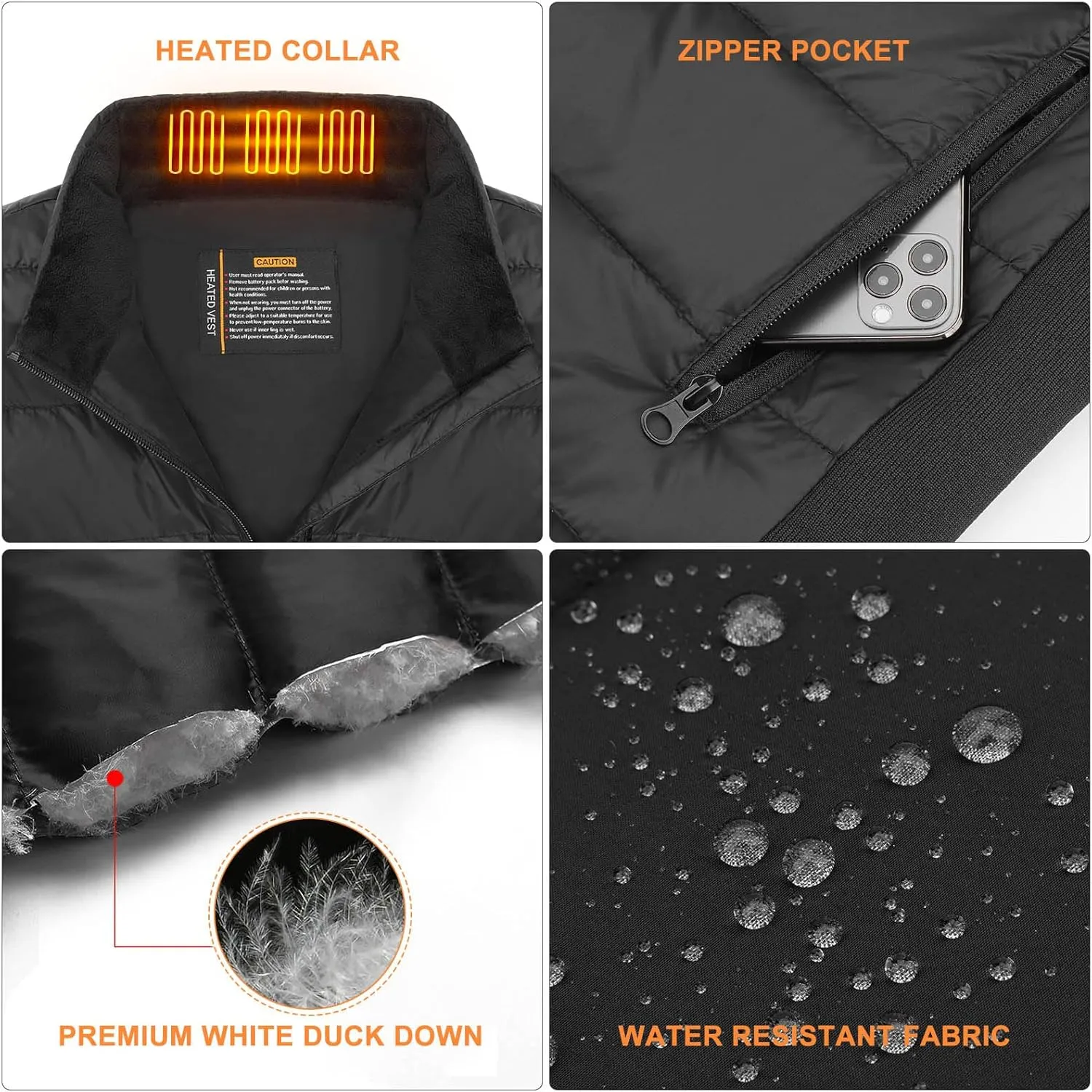 Heated Vest for Men Women,Heated Vest with 16000mAh Battery Pack Included,8 Heating Zones Lightweight Heating Vest