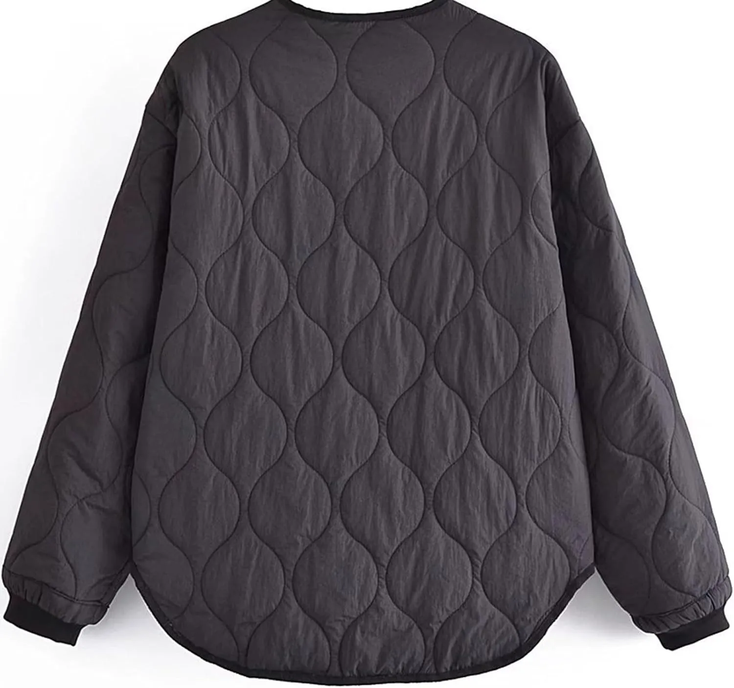 HGps8w Women's Lightweight Quilted Puffer Jacket, Zip Up Long Sleeve Padded Down Warm Winter Coats Outerwear
