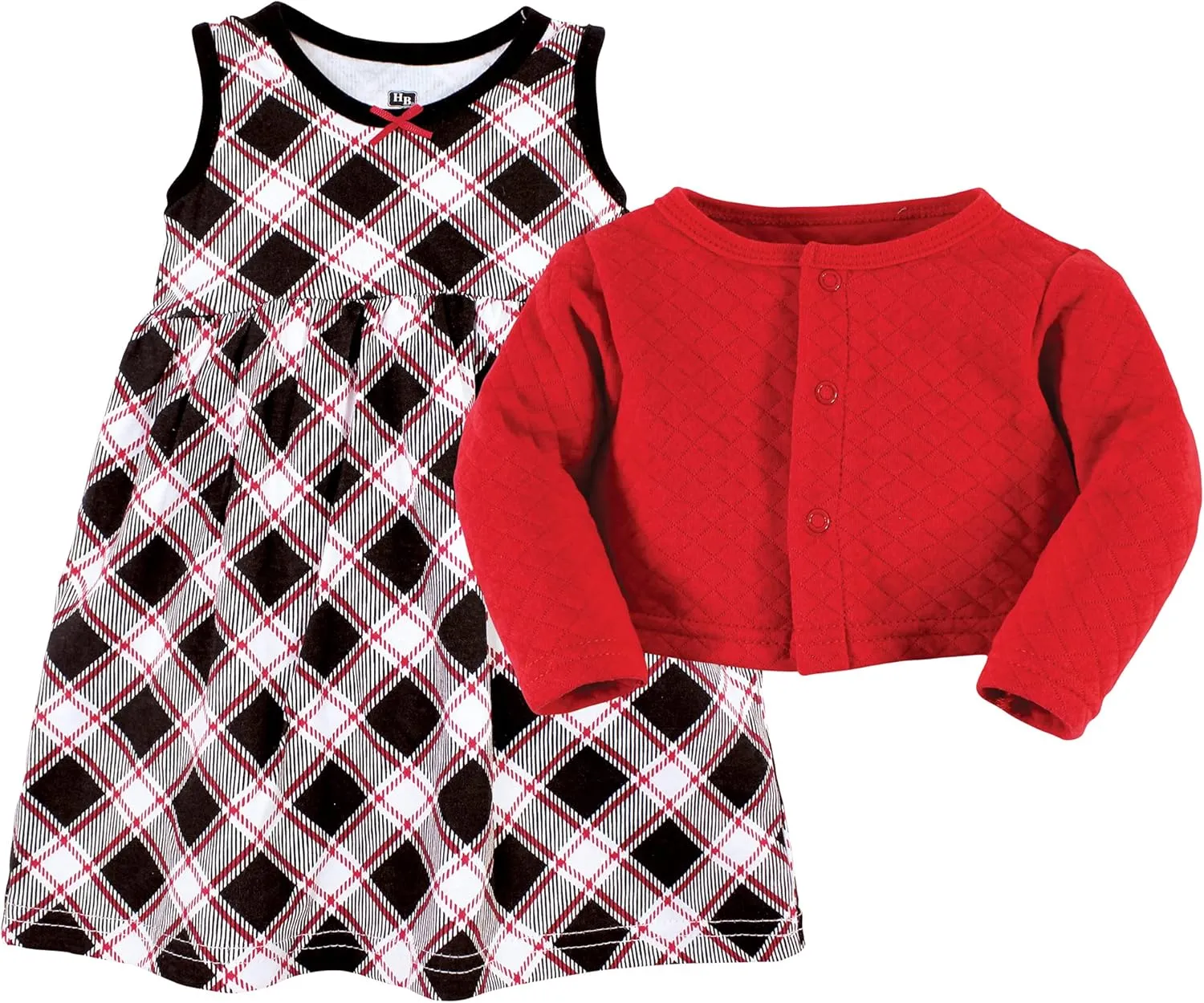 Hudson Baby Girls' One Size Quilted Cardigan and Dress