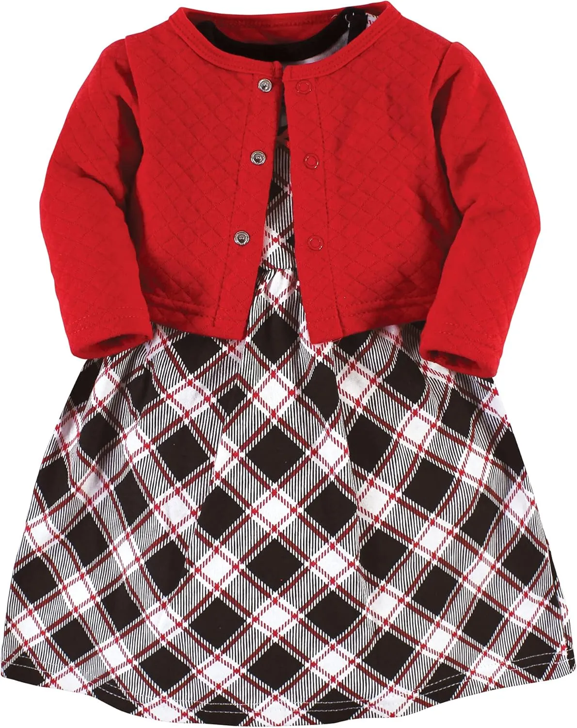 Hudson Baby Girls' One Size Quilted Cardigan and Dress