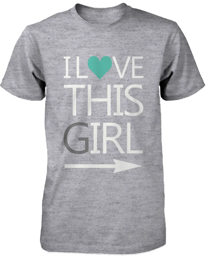 I Love This Girl & Guy Matching Couple Shirts in Grey (Set)