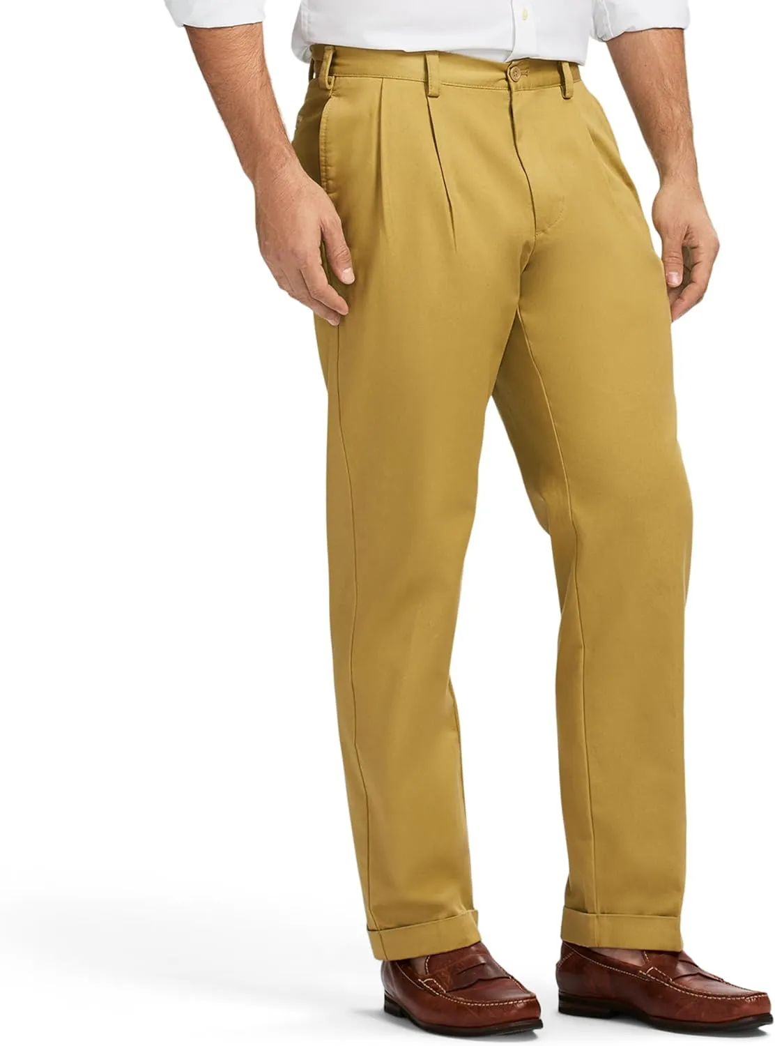 IZOD Men's American Chino Double Pleated Classic Fit Pant