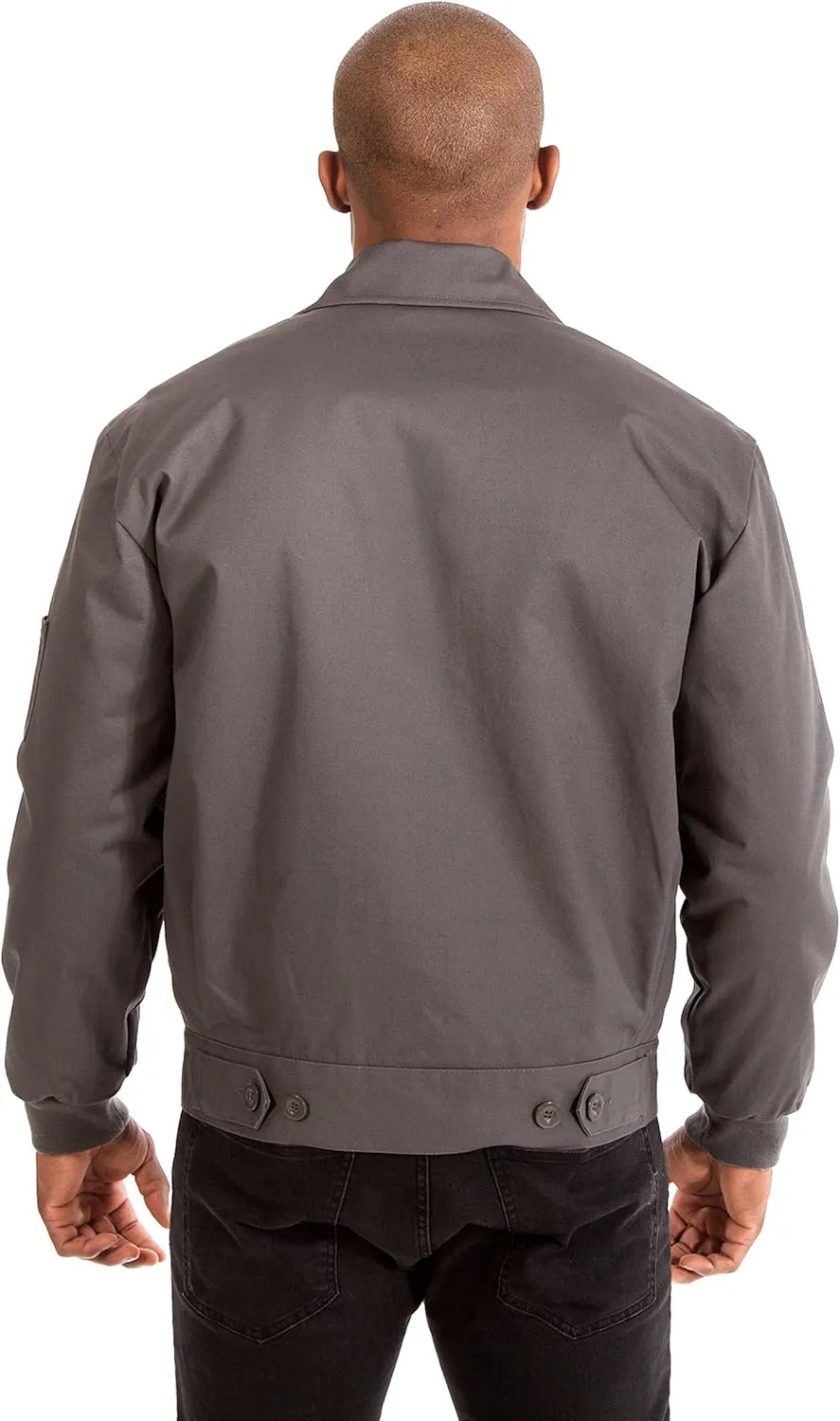 JH DESIGN GROUP Men's Mechanics Jacket a Zip Up Work Coat with Quilted Lining in Navy Blue & Charcoal Grey