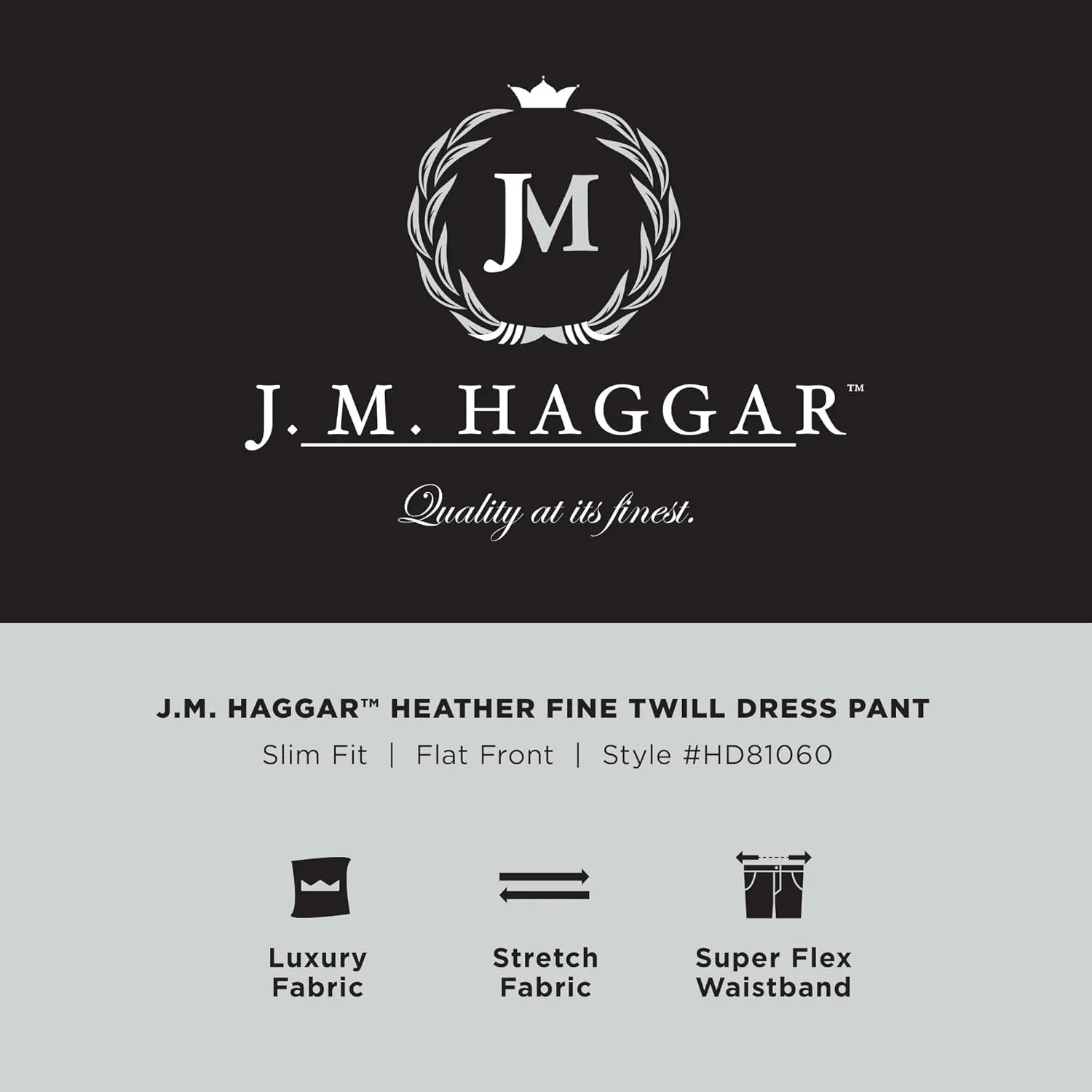 J.M. Haggar Men's 4 Way Stretch Slim Fit Flat Front Dress Pant