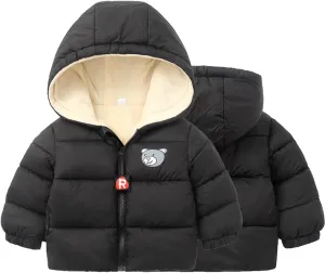 Kids Toddler Baby Girls Boys Winter Warm Thick Cotton Long Sleeve Hooded Padded Clothes Coat Winter Coats for Girls Teal