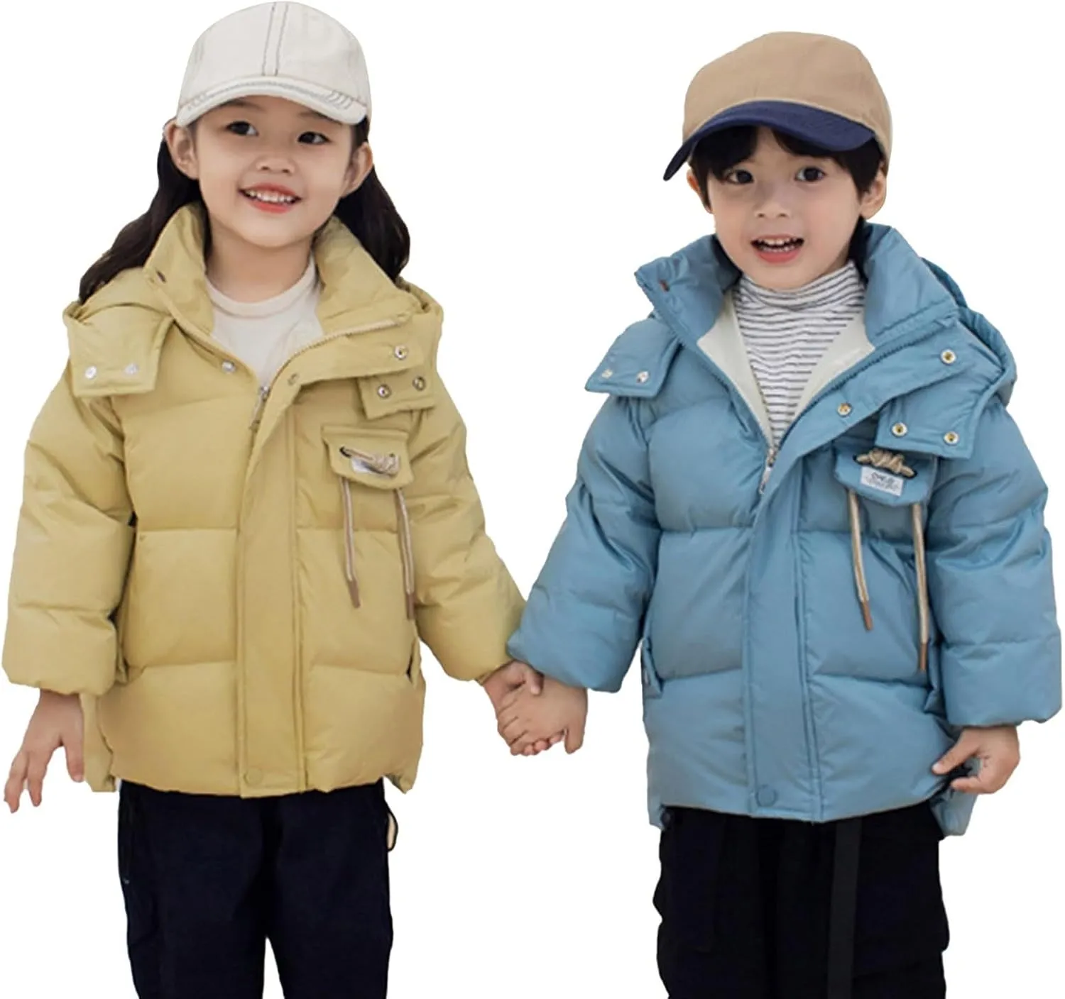 Kids Toddler Baby Girls Boys Winter Warm Thick Solid Cotton Long Sleeve Padded Jacket Coat Clothes