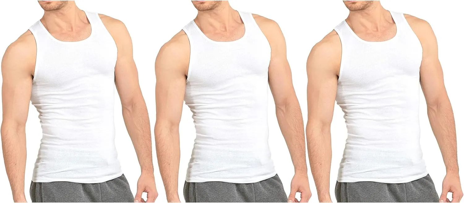 Knocker 6 Pack A Shirt Wife Beaters Under Ribbed Cotton Men's