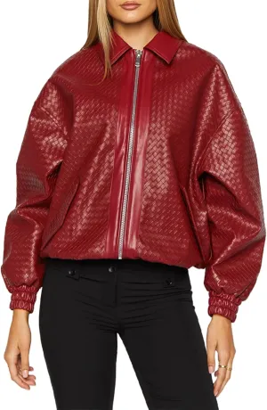 ksotutm Leather Jacket Women Bomber Jacket Motorcycle Faux Leather Zip Up Jacket Coat Outerwear
