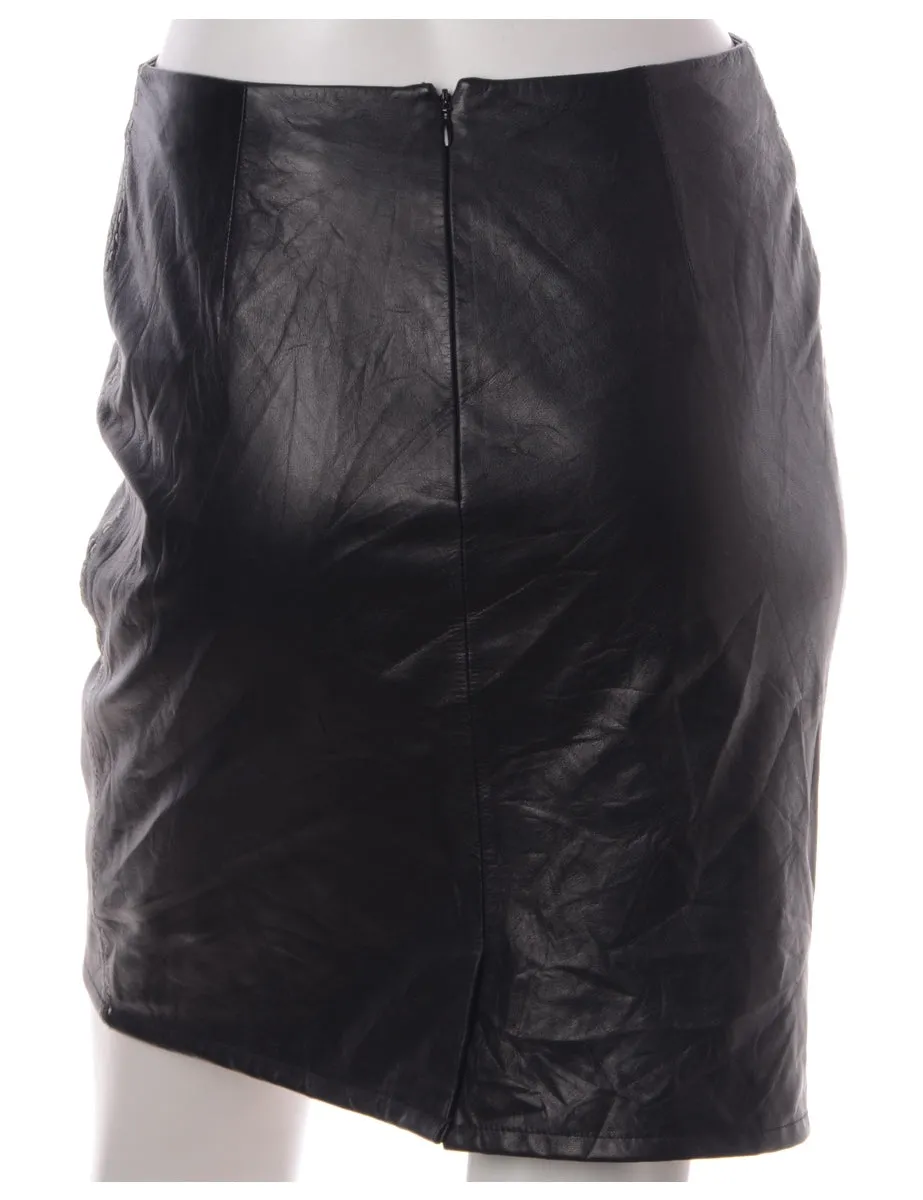 Label Scarlet Lace Up Leather Skirt