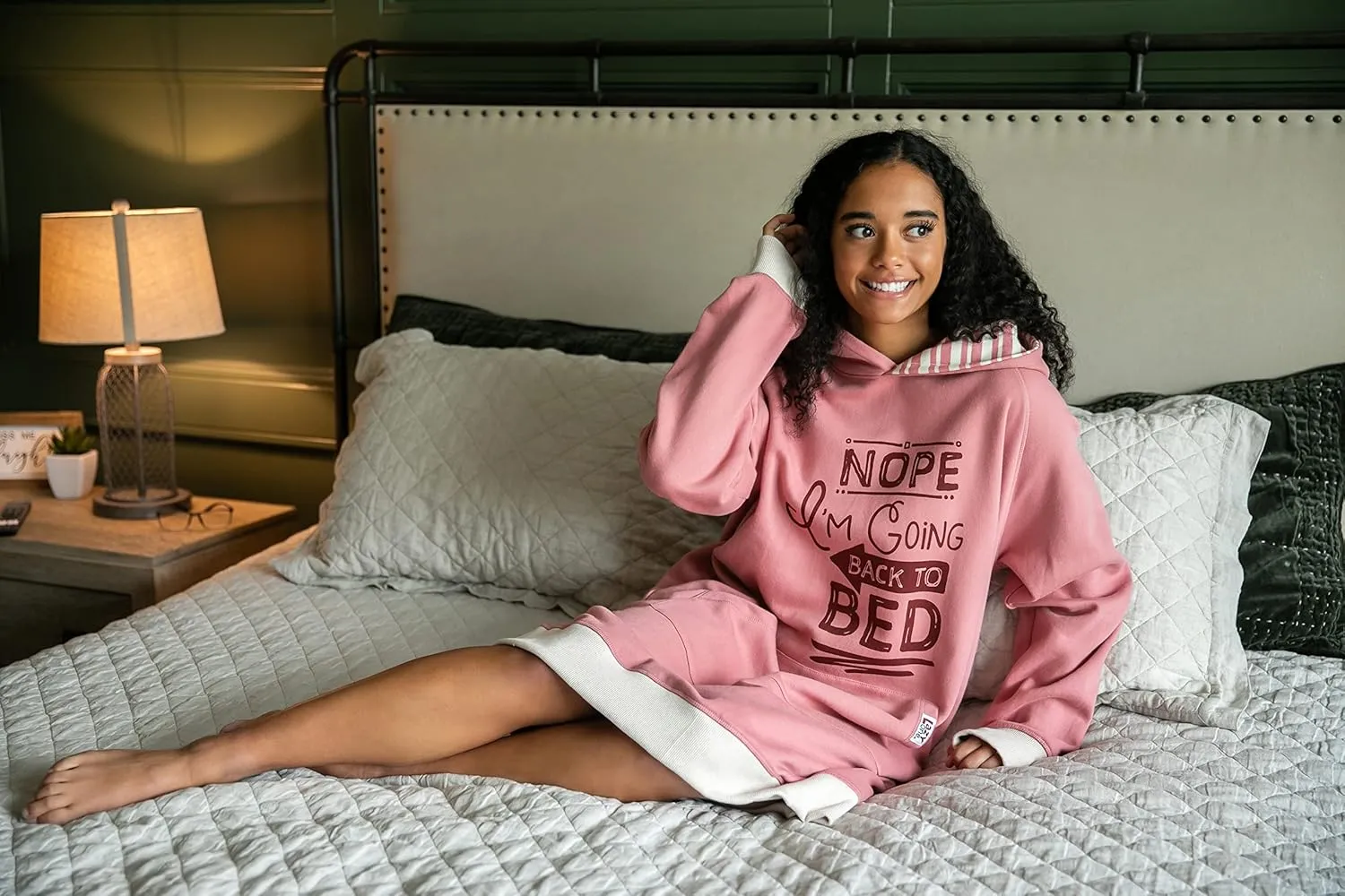 Lazy One Oversized Hoodie Sweatshirt, Comfortable Sleepwear, Sweater Dress for Women