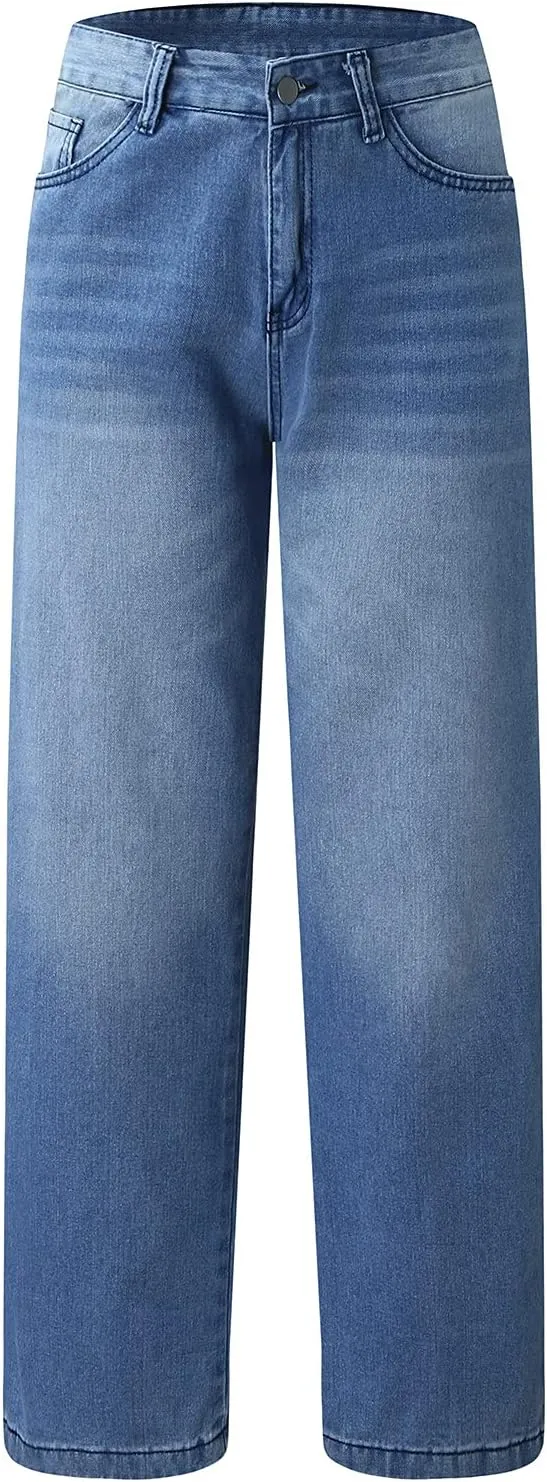 LCMTWX Trendy Jeans for Women 2024 Bib Washed Overalls Rompers Ripped Women's Denim Women's Jeans Flare Stretch