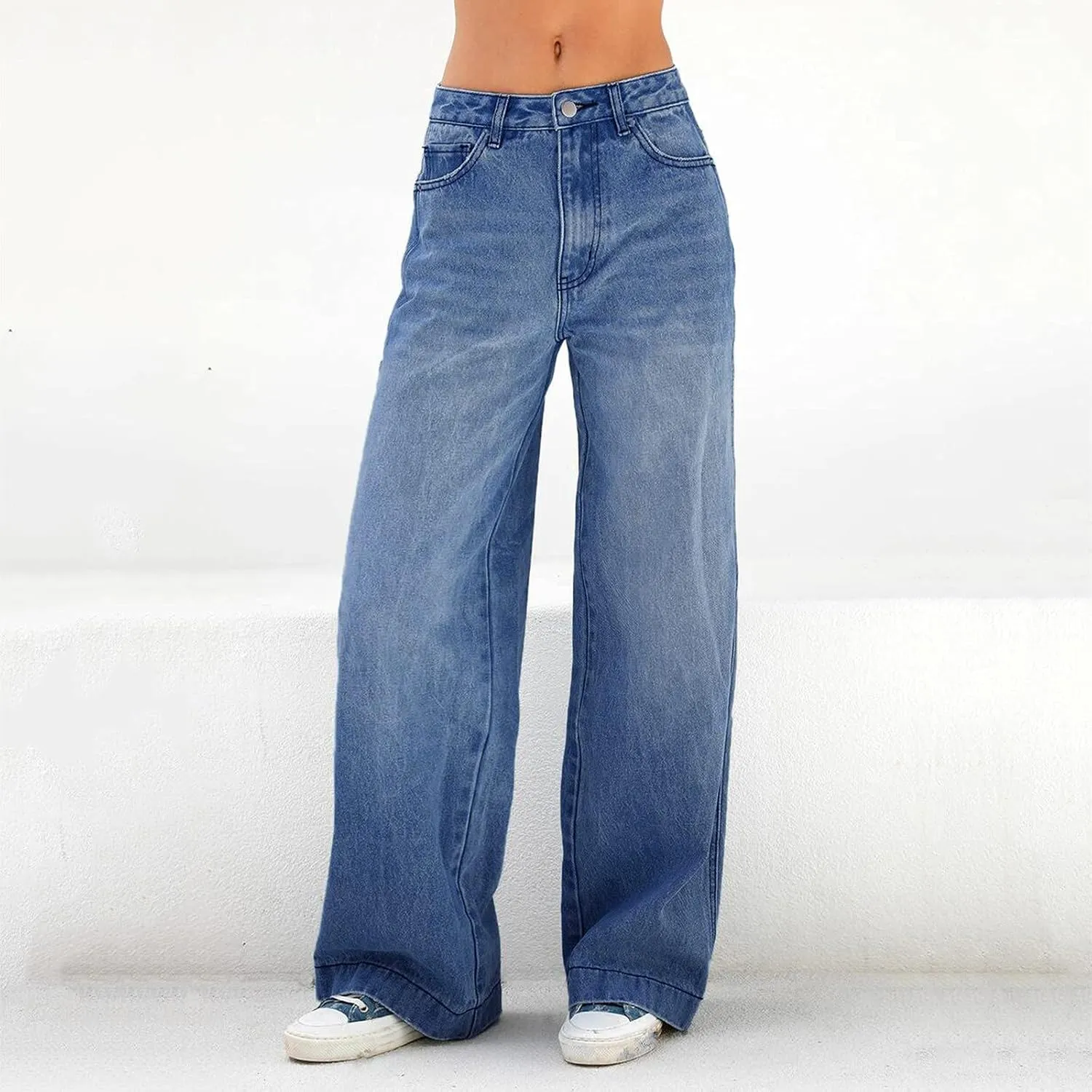 LCMTWX Trendy Jeans for Women 2024 Bib Washed Overalls Rompers Ripped Women's Denim Women's Jeans Flare Stretch