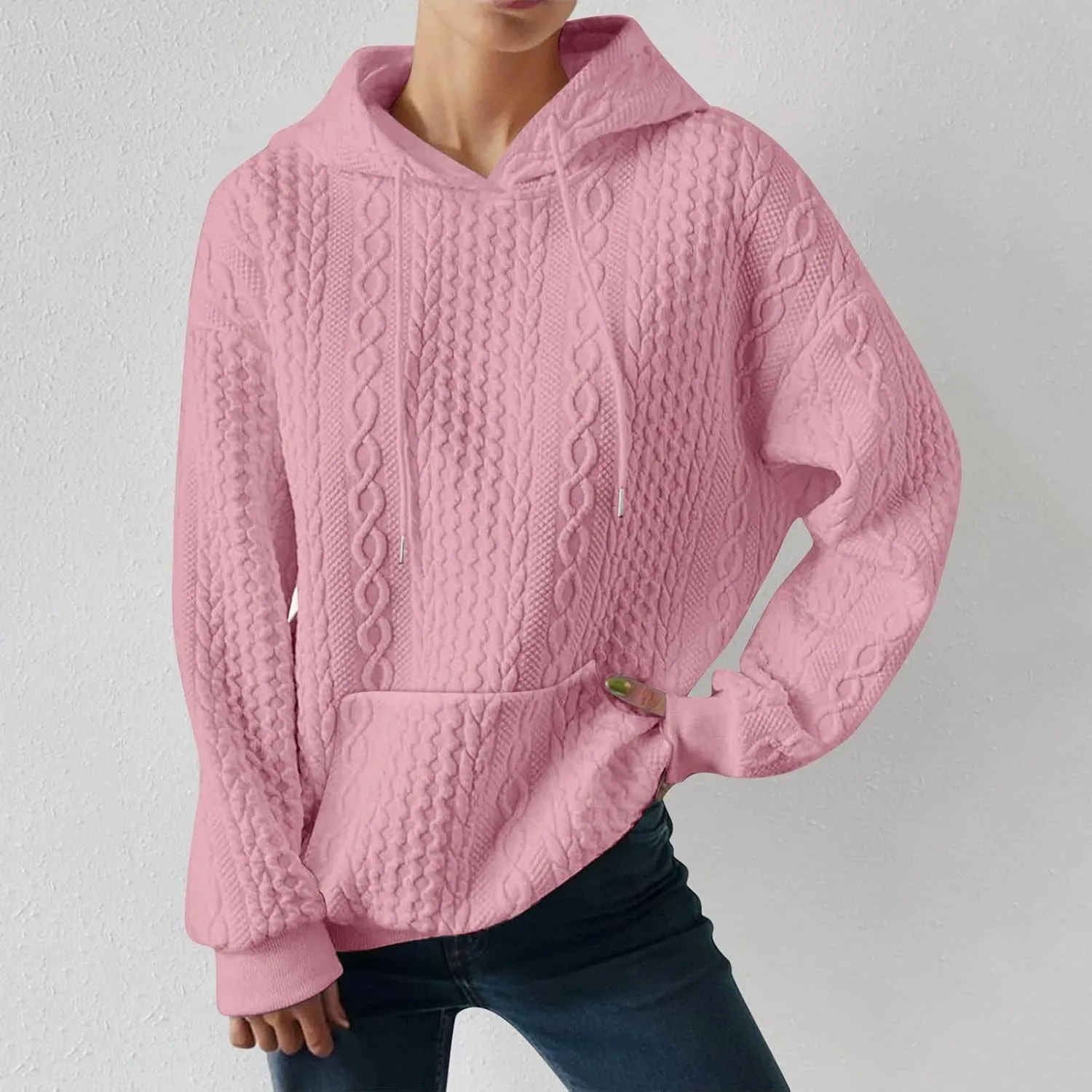 LCMTWX Winter Coats for Women Women's New Solid Hooded Thickened Jacquard Long Sleeve Color Block Patchwork Cardigan Winter