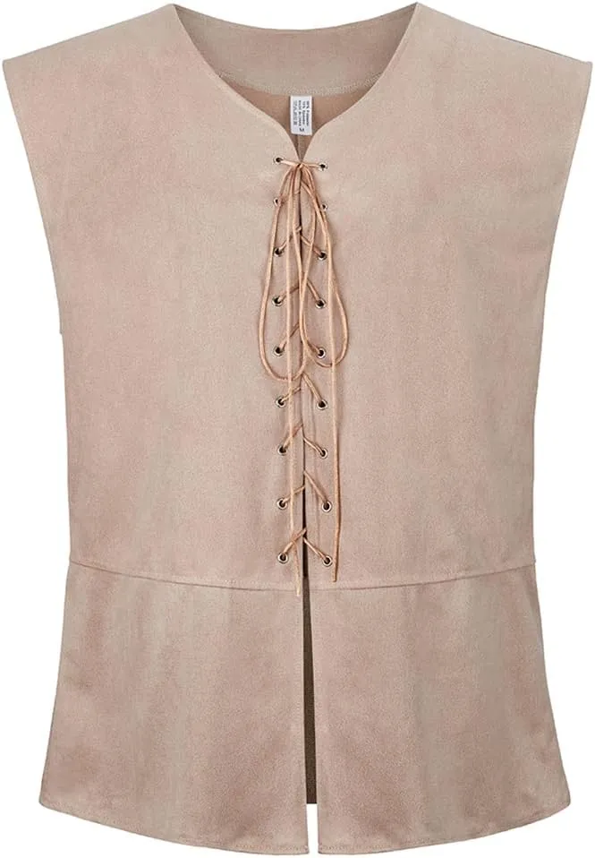 Lehauya Men's Pirate Vest Renaissance Vest Costume Pirate Costumes Medieval Steampunk Gothic Waistcoat
