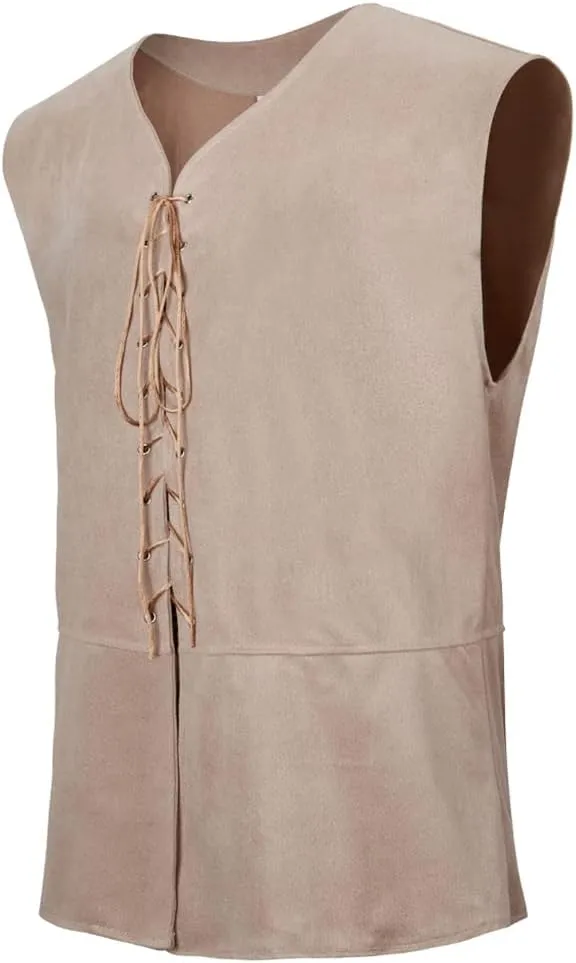 Lehauya Men's Pirate Vest Renaissance Vest Costume Pirate Costumes Medieval Steampunk Gothic Waistcoat