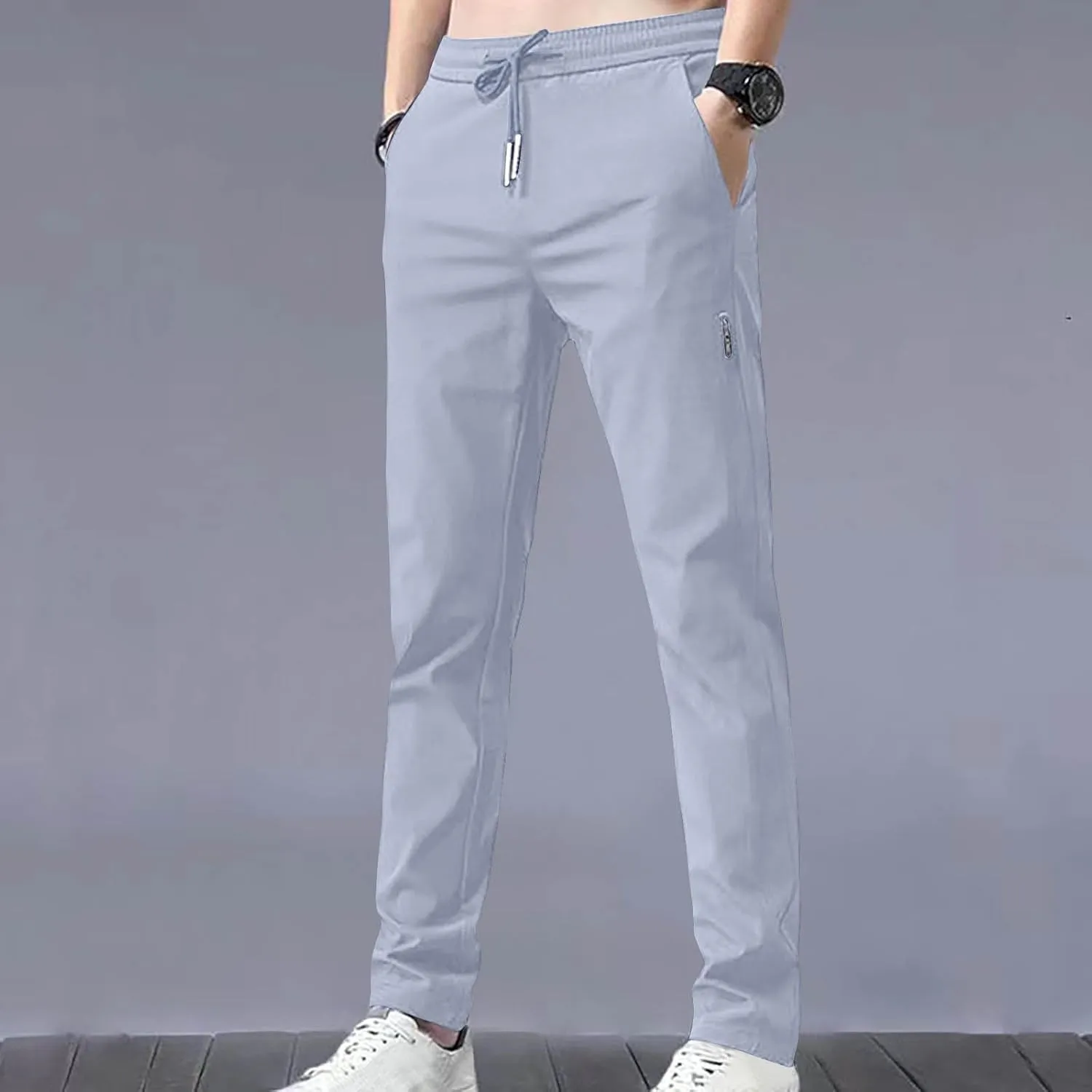 Lightweight Pants Men,Mens Outdoor Hiking Pants Casual Comfy Workout Trousers with Drawstring Mens Baggy Cargo Pants