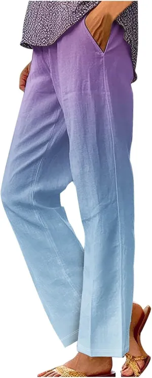 Linen Blend Pants Womens Plus Spring Cotton Loose Pants Women Travel Women Cotton Pants Summer