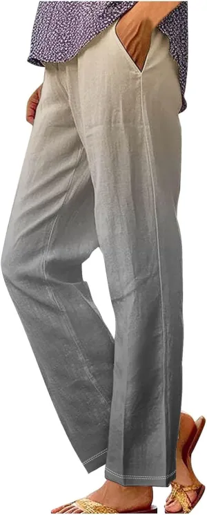 Linen Blend Pants Womens Plus Spring Cotton Loose Pants Women Travel Women Cotton Pants Summer
