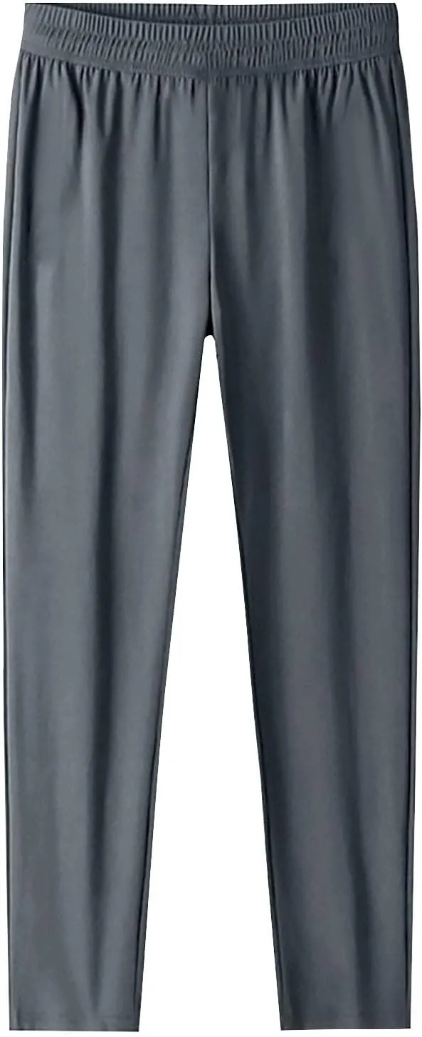 Linen Pants, Black Yoga Pants for Women Cotton High Waisted Golf Wide Leg Summer Flowy Trousers with Pockets