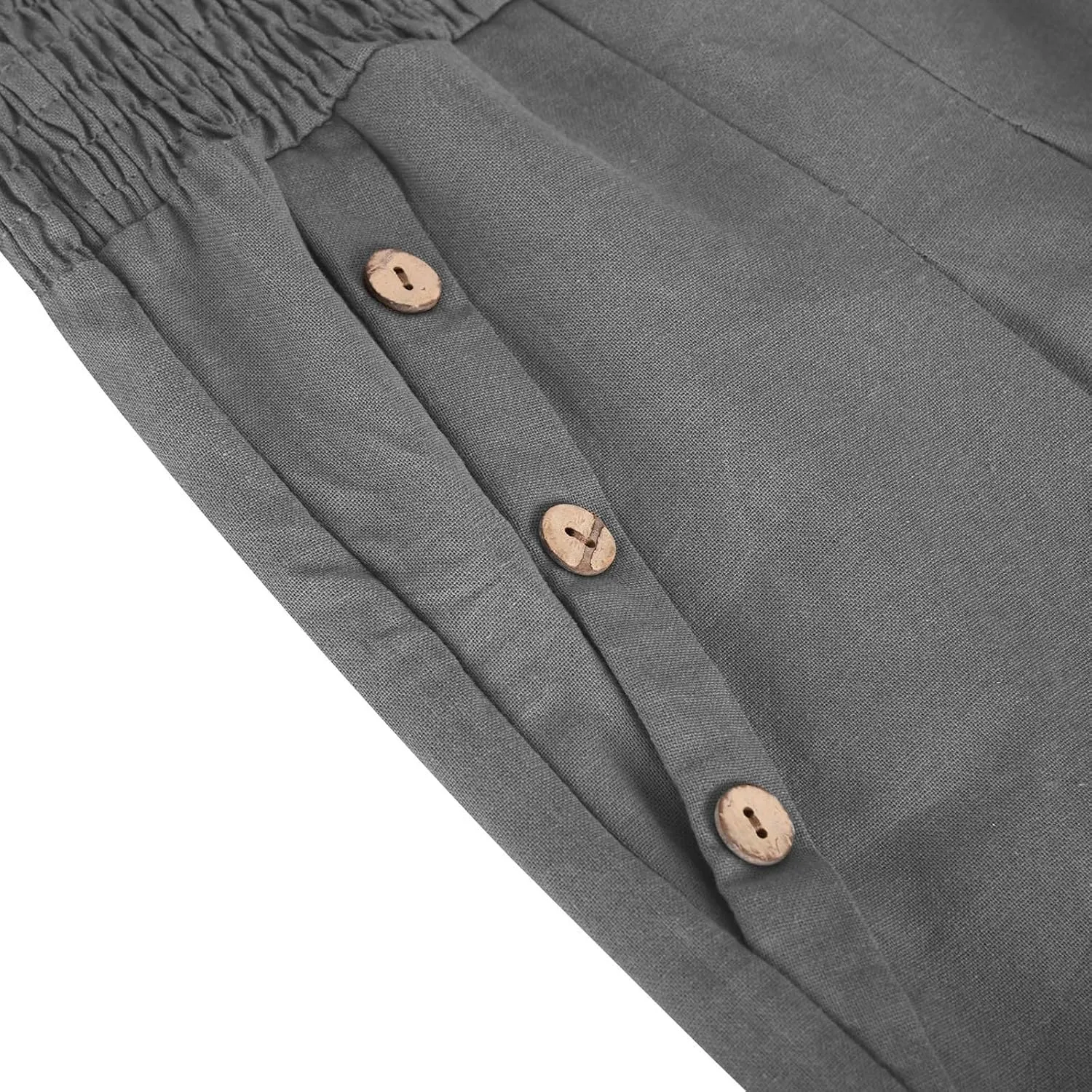 Linen Pants for Women Summer 2025 Casual Drawstring Elastic Waist Long Slacks Wide Leg Pant Lounge Trouser with Pocket