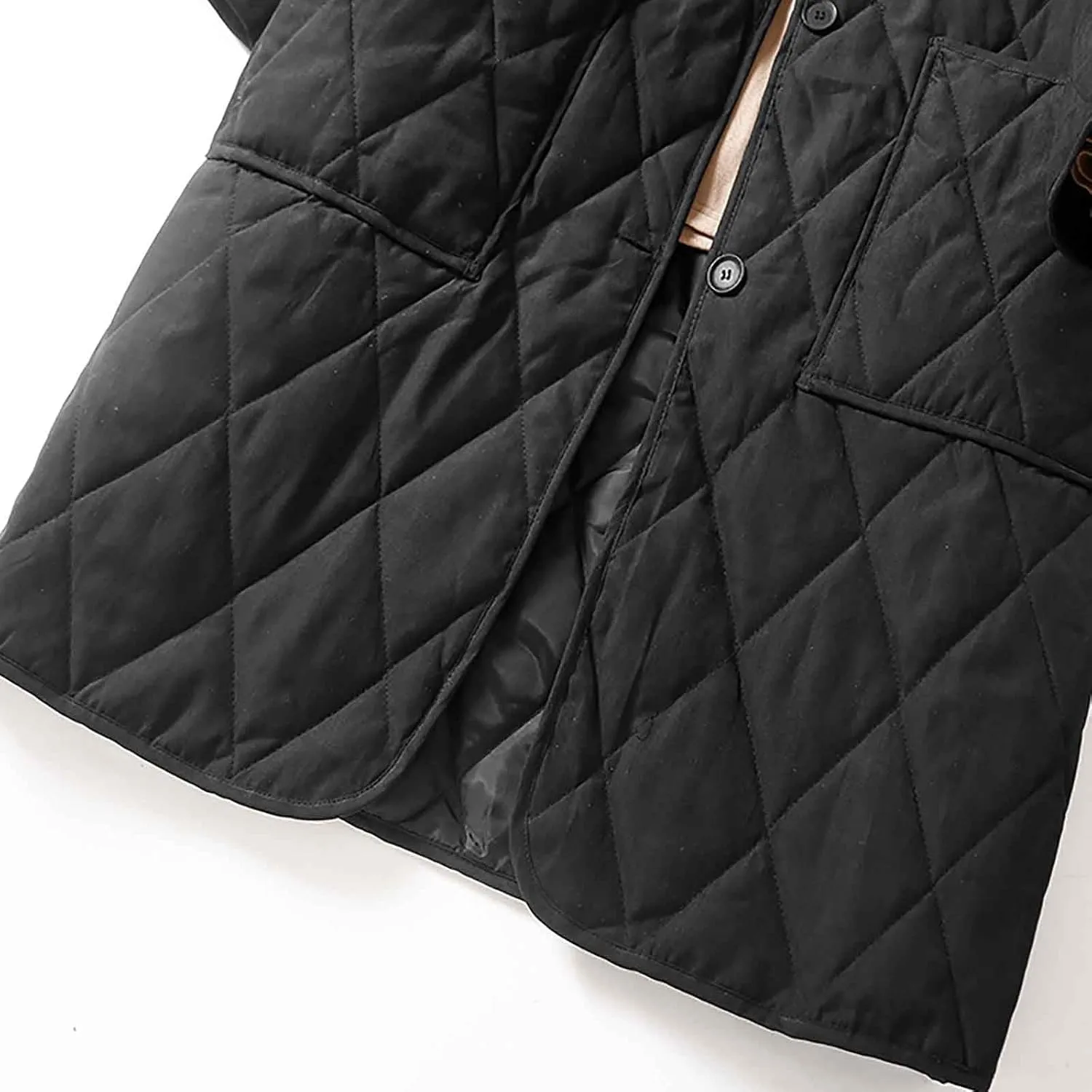 Long Puffer Jacket Women Maxi Length Quilted Lightweight Quilted Padded Coat Fall Winter Outerwear