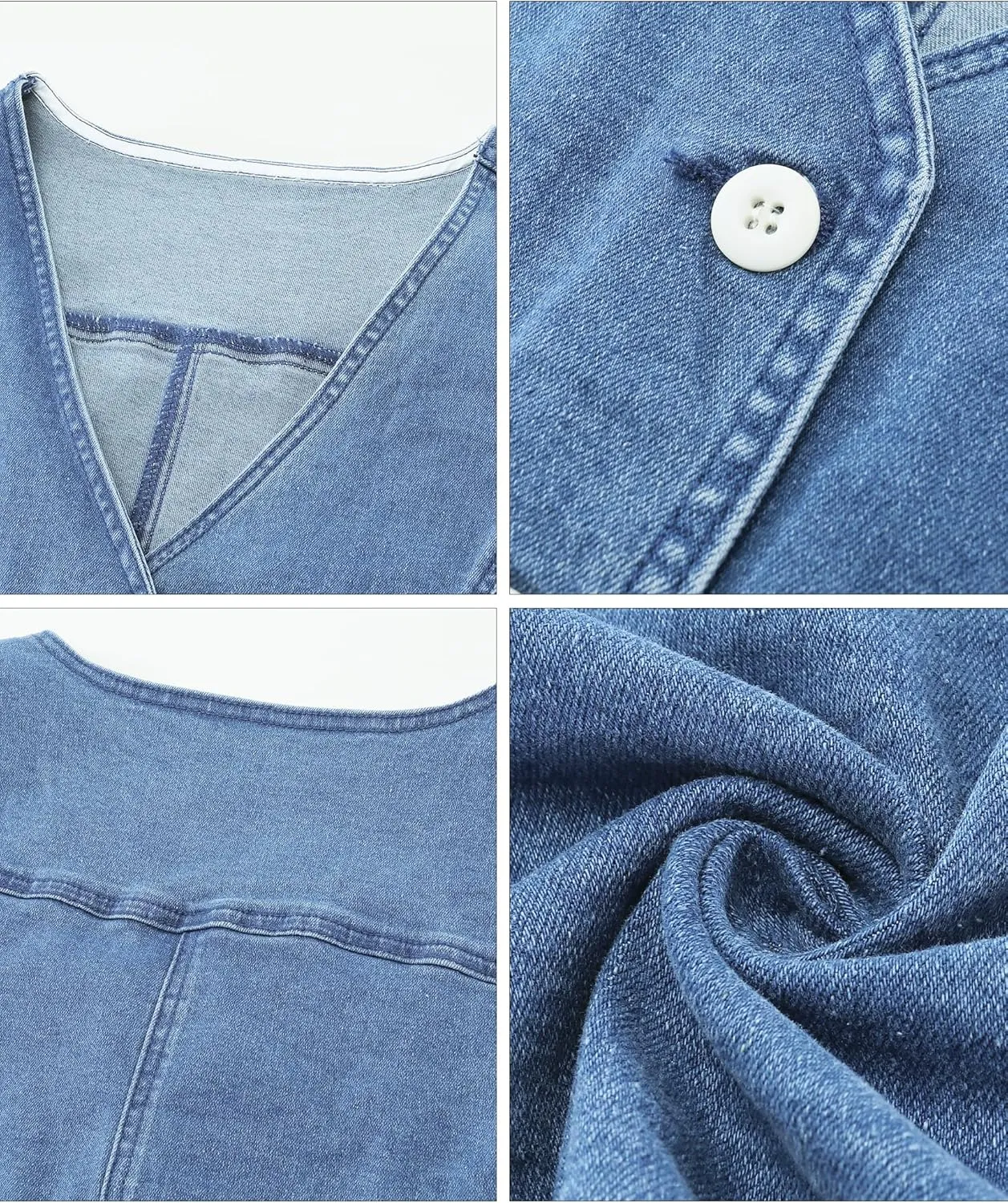 luvamia Jean Vests for Women Crop Denim Top Button Down Waistcoat Vest Tank Tops Fashion Casual Sleeveless Jacket