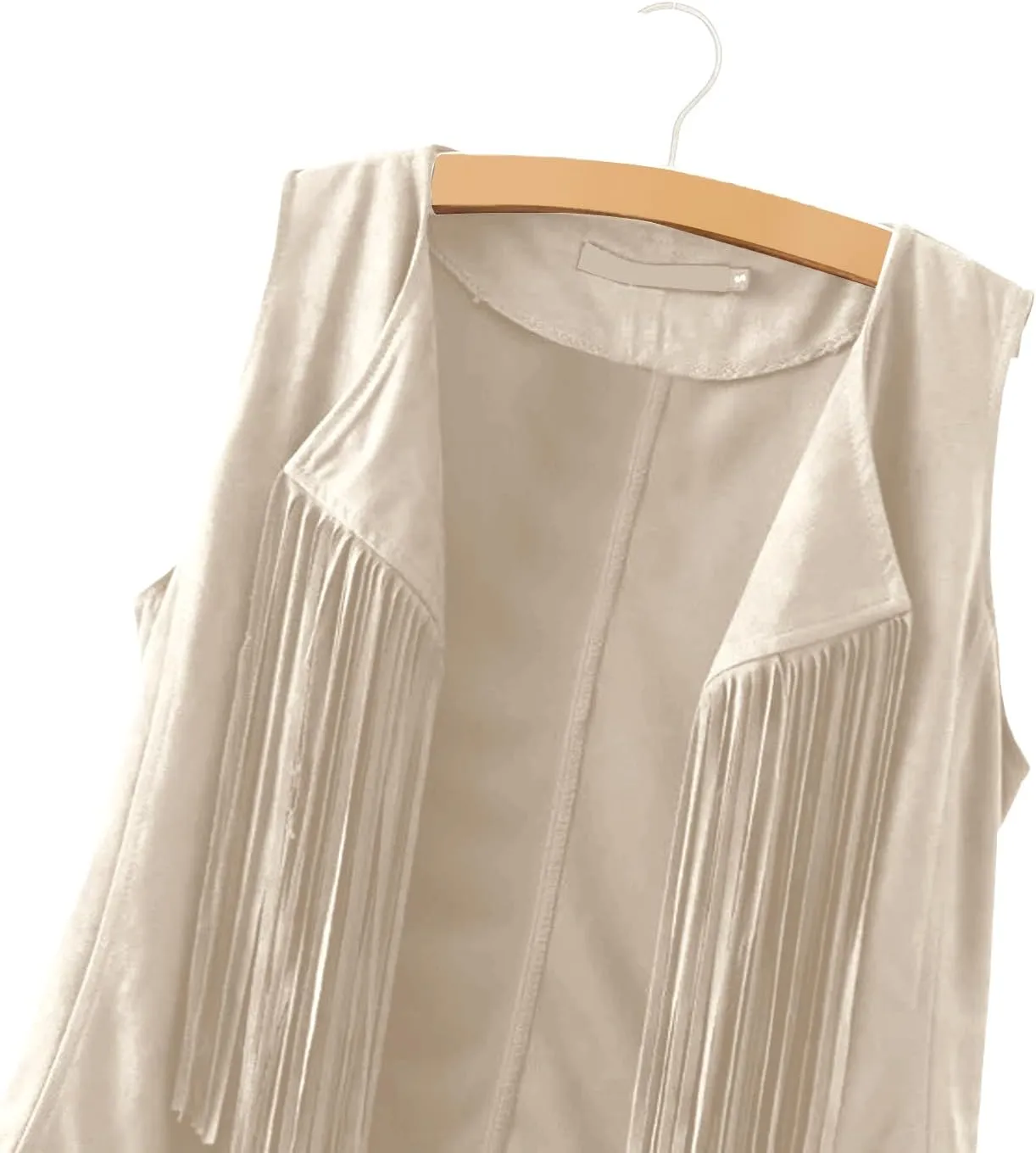 LYANER Women's Faux Suede Tassels Vest Cardigan Open-Front Vest Cardigan Jacket