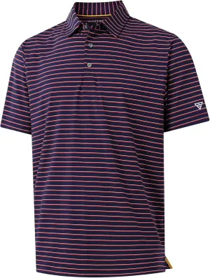 M MAELREG Boys' Polo Shirt Striped Short Sleeve Moisture Wicking Performance Stretch Active Casual Collared Kids Golf Shirt
