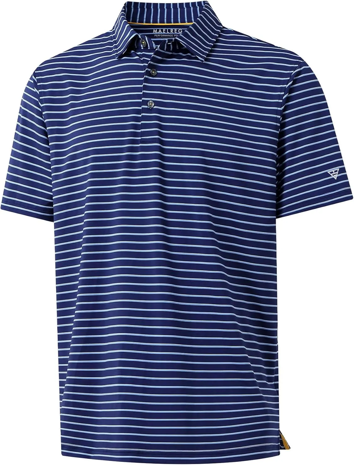 M MAELREG Boys' Polo Shirt Striped Short Sleeve Moisture Wicking Performance Stretch Active Casual Collared Kids Golf Shirt