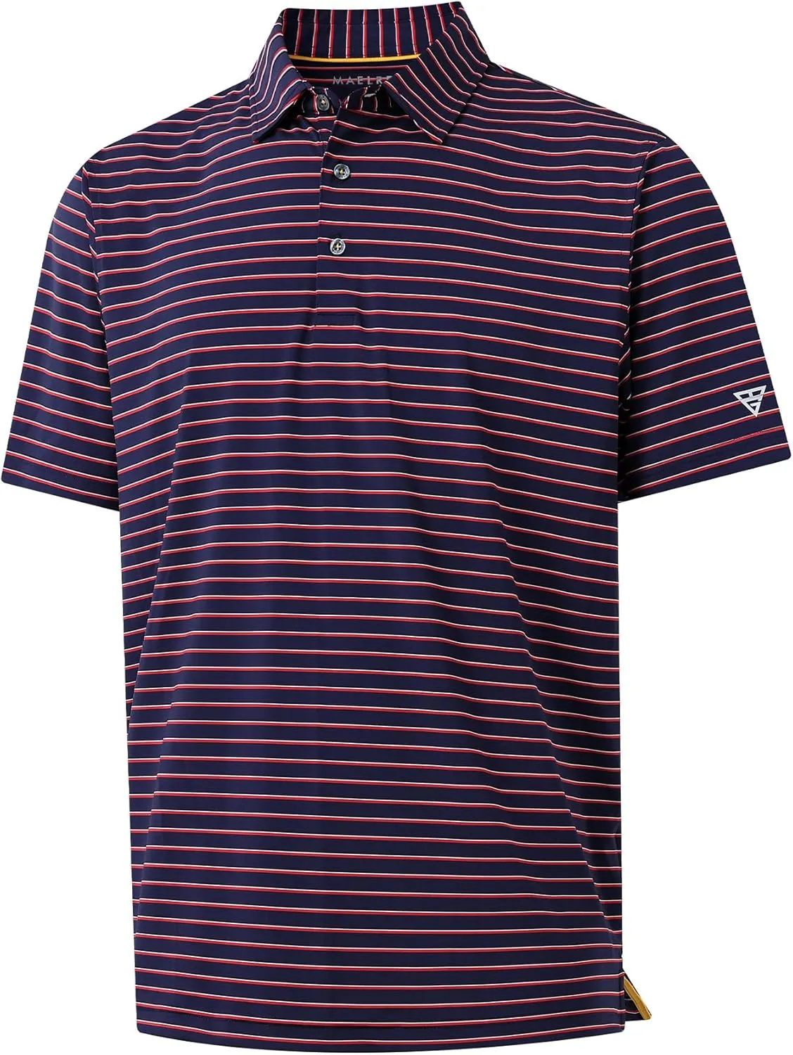M MAELREG Boys' Polo Shirt Striped Short Sleeve Moisture Wicking Performance Stretch Active Casual Collared Kids Golf Shirt