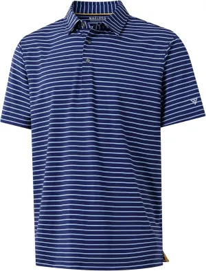 M MAELREG Boys' Polo Shirt Striped Short Sleeve Moisture Wicking Performance Stretch Active Casual Collared Kids Golf Shirt