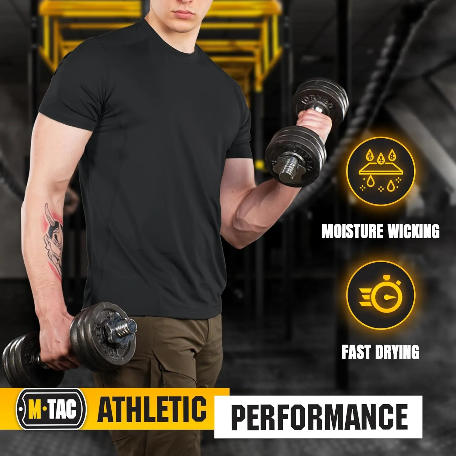 M-Tac Tactical Short Sleeve T-Shirt - Army Military Ultra Vent Men's Athletic Workout Gym Training T Shirt