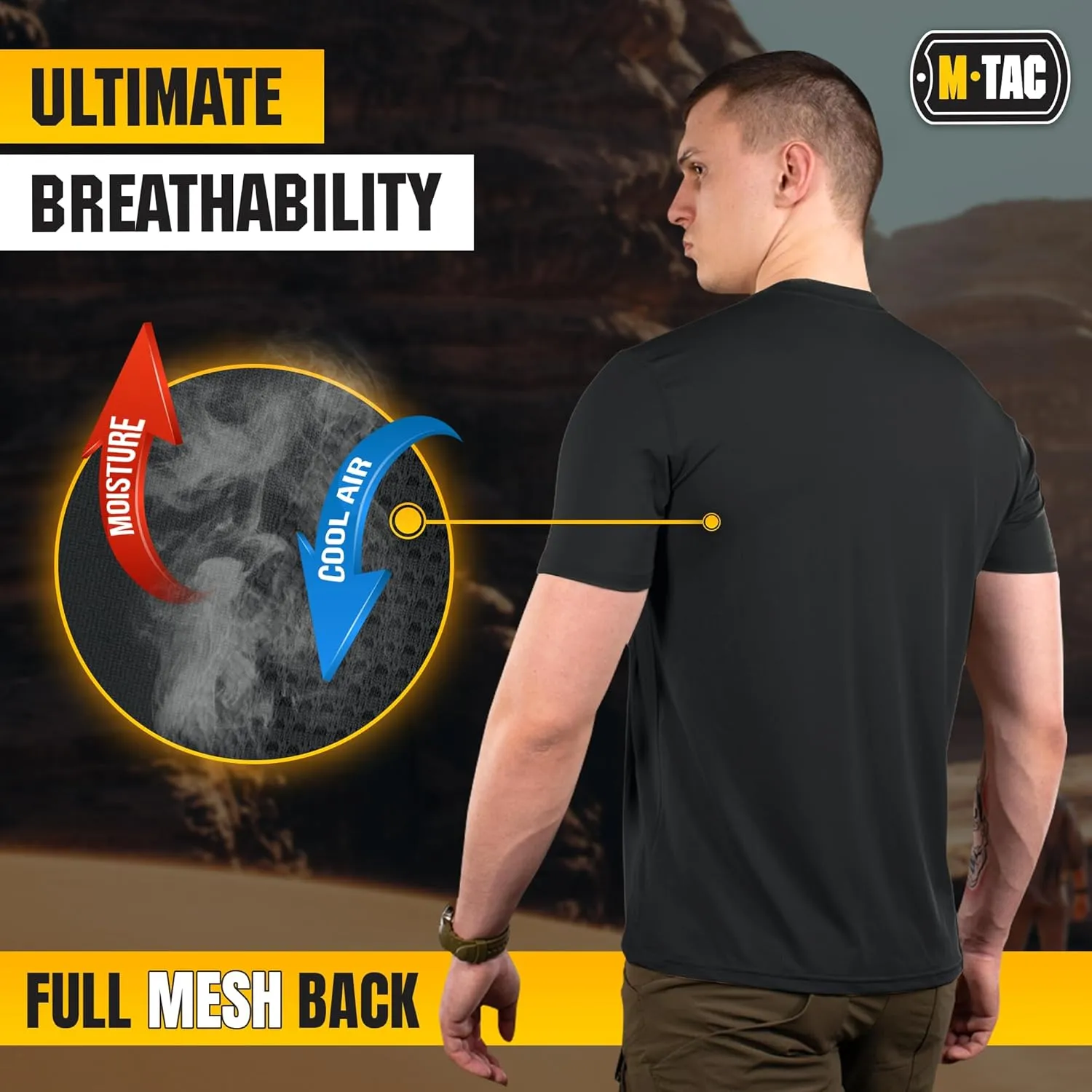 M-Tac Tactical Short Sleeve T-Shirt - Army Military Ultra Vent Men's Athletic Workout Gym Training T Shirt
