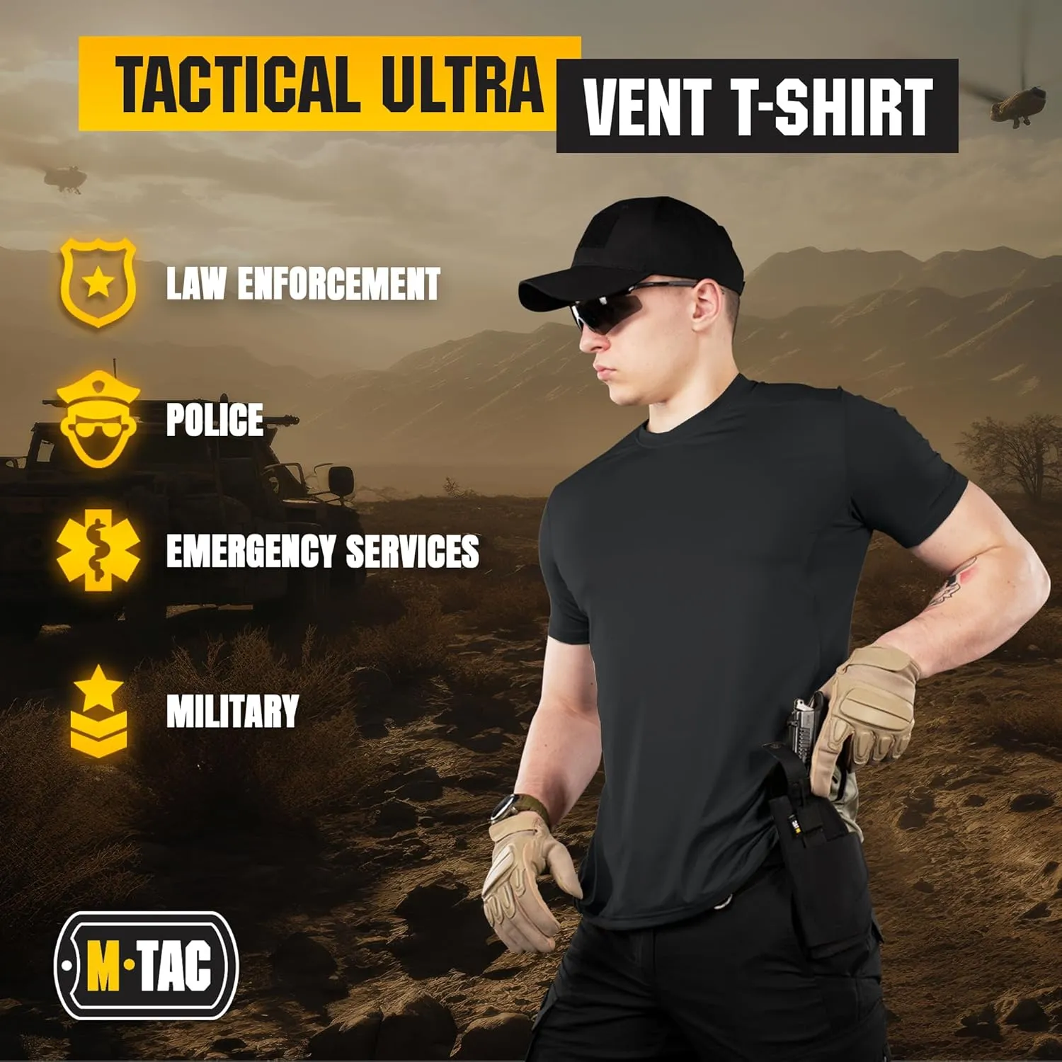 M-Tac Tactical Short Sleeve T-Shirt - Army Military Ultra Vent Men's Athletic Workout Gym Training T Shirt
