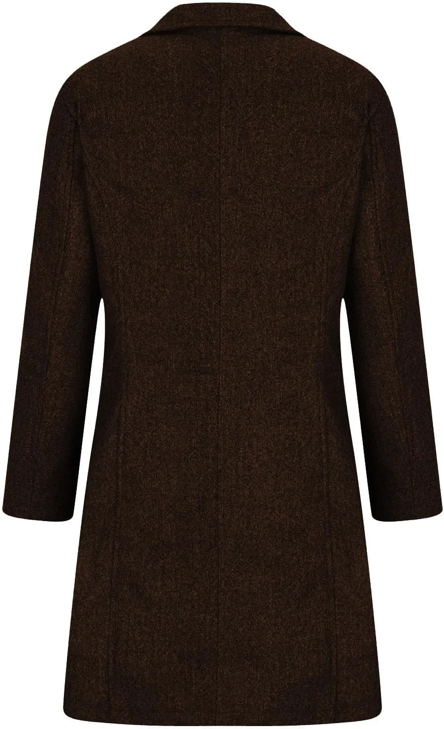 maisdgop Trench Coat Women Faux Wool Single Breasted Pea Coat Mid Length Jackets Oversized Loose Long Sleeve Windbreaker