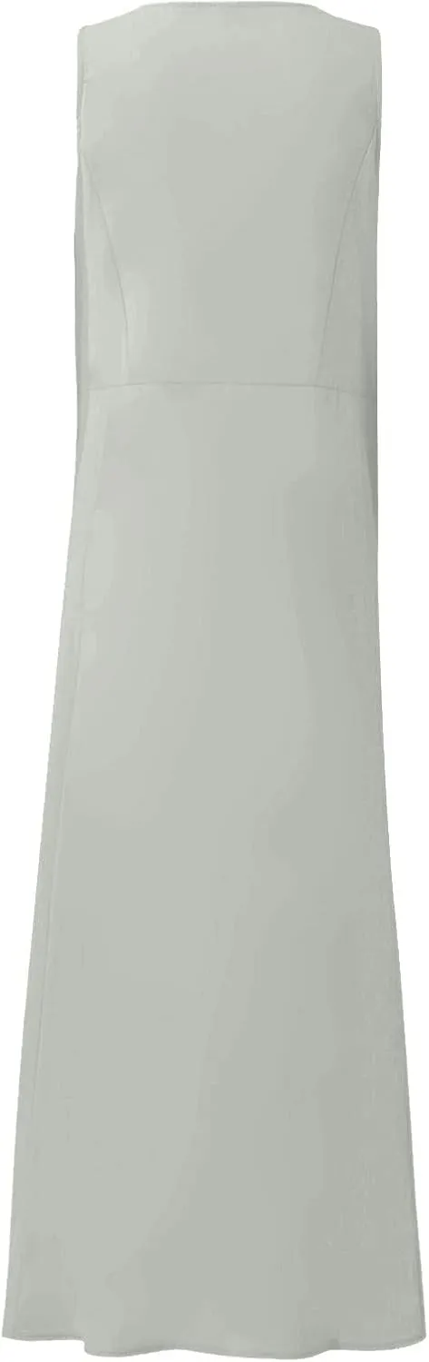 Maxi Dress for Women Linen Dress Summer Sun Dresses 2025 Sleeveless Swing Casual Long Formal with Pockects