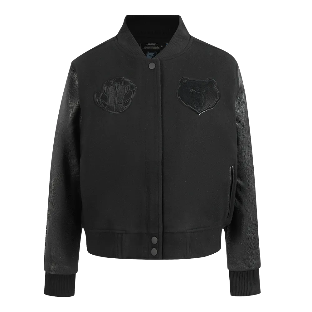 MEMPHIS GRIZZLIES TRIPLE BLACK WOMEN'S WOOL VARSITY JACKET (TRIPLE BLACK WOMEN'S)