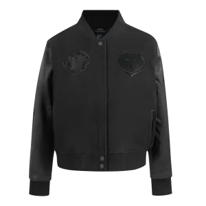 MEMPHIS GRIZZLIES TRIPLE BLACK WOMEN'S WOOL VARSITY JACKET (TRIPLE BLACK WOMEN'S)