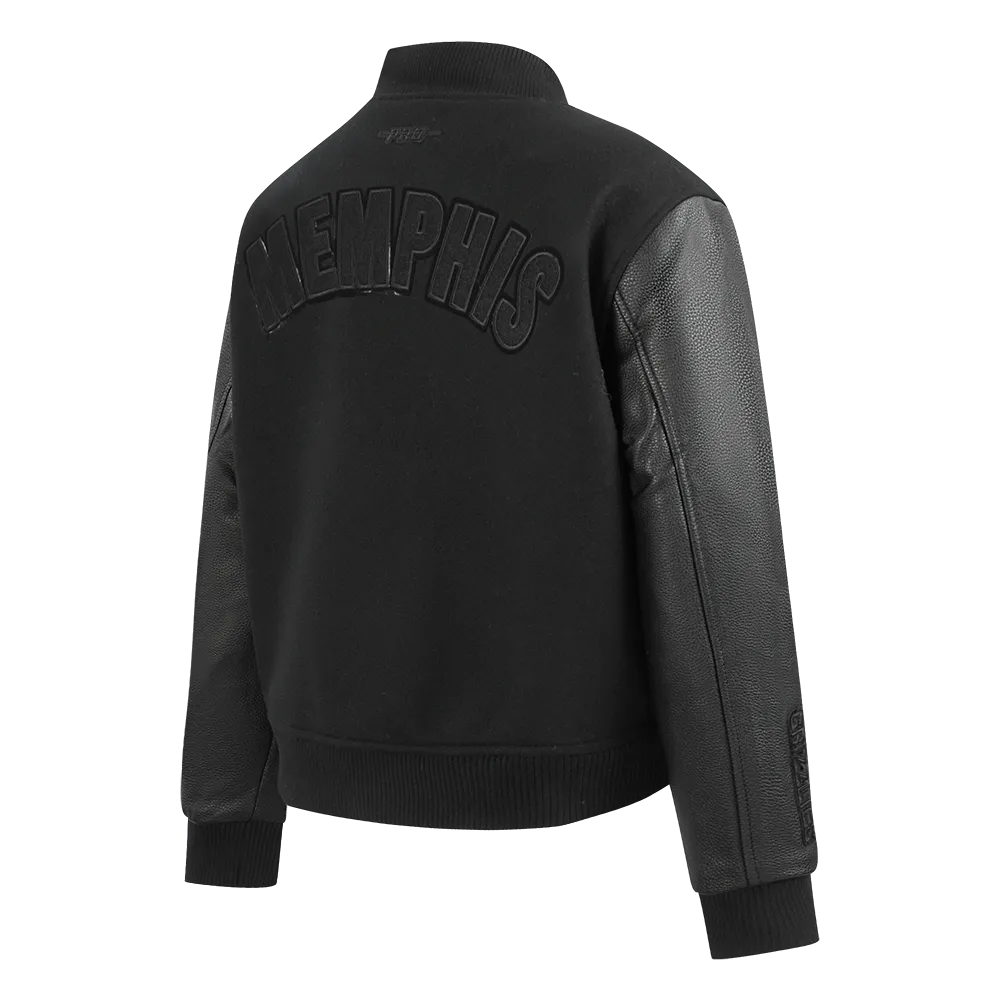 MEMPHIS GRIZZLIES TRIPLE BLACK WOMEN'S WOOL VARSITY JACKET (TRIPLE BLACK WOMEN'S)